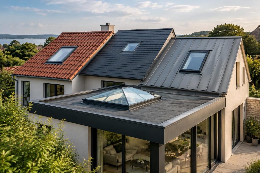 découvrez les solutions de puits de lumière adaptées aux toitures en tuile, ardoise, zinc ou toit plat, et choisissez le modèle idéal.